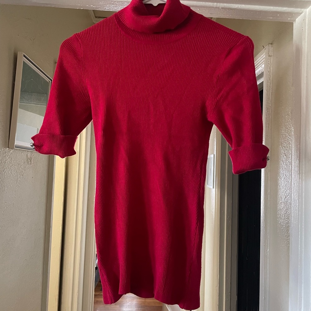 White House Black Market Ribbed Red Sweater